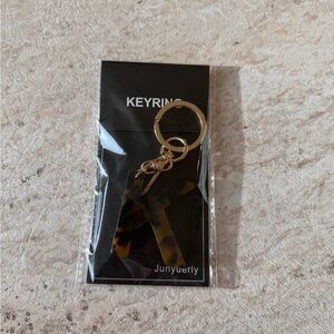 Tortoise Shell Keyring with Gold Accent